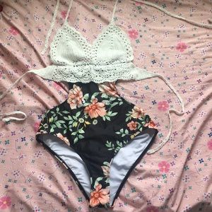 Lace swim suit
